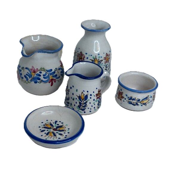 Vintage Berkshire Pottery Pitcher Jug Bowls Assorted SET OF 5 - Picture 3 of 8